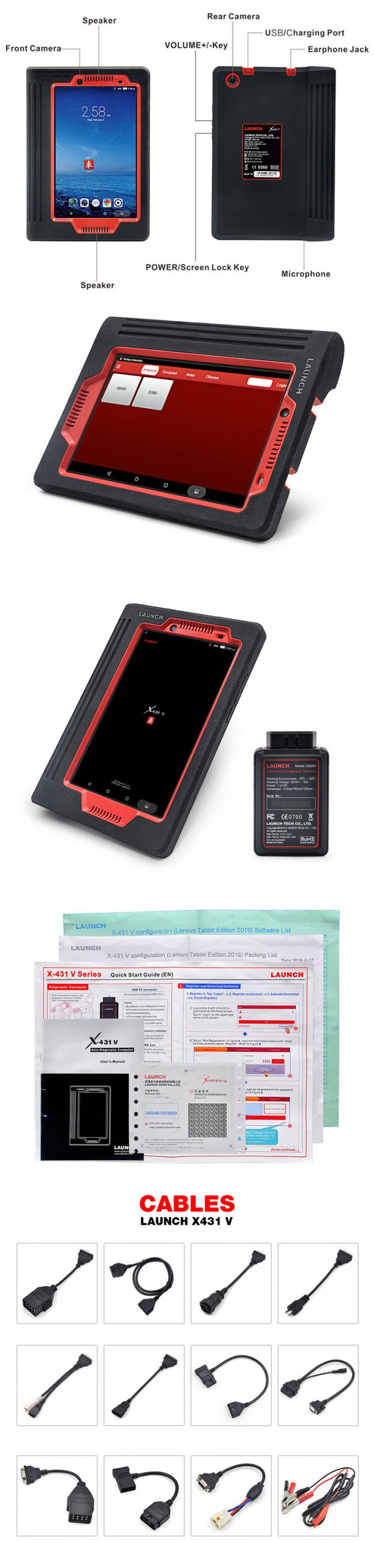 X431 V el LANZAMIENTO global X431 V 8 de la versión de 8 pulgadas avanzan lentamente el escáner de diagnóstico x-431 V Bluetooth/Wi de la versión del sistema completo global del ECU
