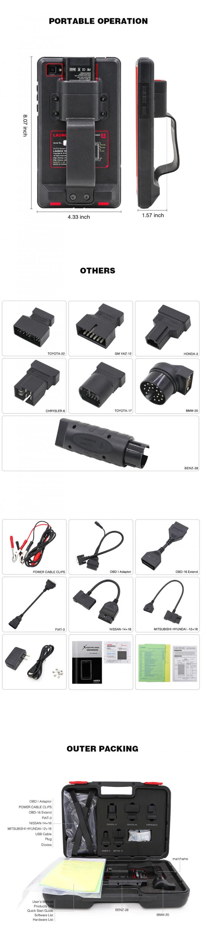 X431 escáner de diagnóstico auto WiFi de los favorables mini sistemas completos del LANZAMIENTO X431 favorables mini/escáner 2 del coche de los favorables pros de Bluetooth X-431 mini