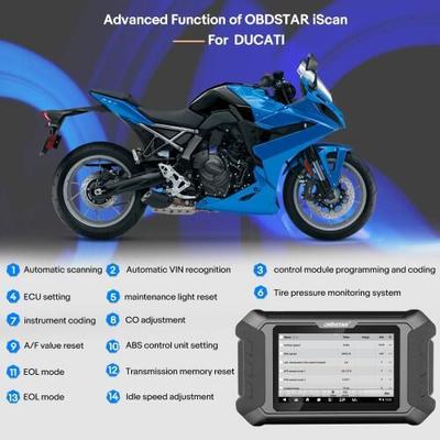 2025 OBDSTAR iScan for DUCATI Motorcycle Diagnostic Tool Support IMMO Programming/ Diagnose / Odometer