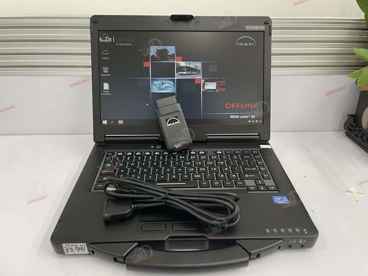 For MAN DIAGNOSTIC TOOL TRUCK INTERFACE Parameter Programming Device WLAN Calibration Monitoring for (M-A-N-CATS3)+CF53 Laptop