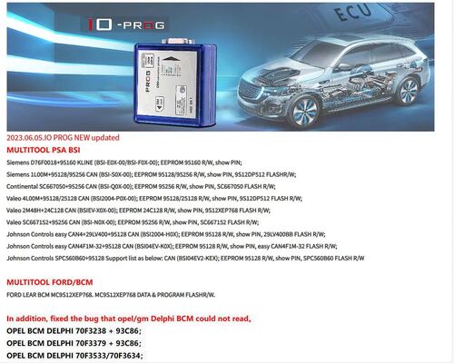 ECUHELP IO-PROG for Opel for GM ECU BCM EPS TCM Programmer Terminal Multi for by OBD or on Bench [Full Version]