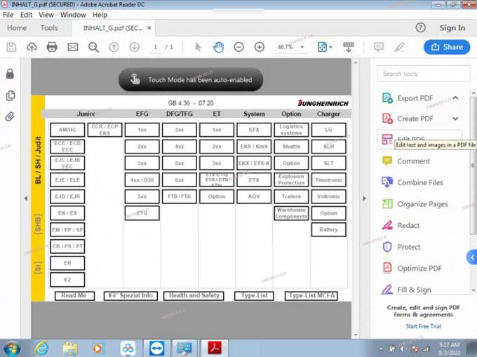 F110 tableta con For Judit Incado Box Jungheinrich 4 Herramienta de diagnóstico para carretillas elevadoras con 4.37 Software Parts Catalog Judit ET EN Herramientas de diagnóstico 29