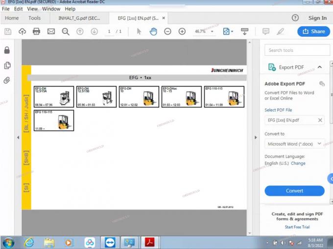 F110 tableta con For Judit Incado Box Jungheinrich 4 Herramienta de diagnóstico para carretillas elevadoras con 4.37 Software Parts Catalog Judit ET EN Herramientas de diagnóstico 30